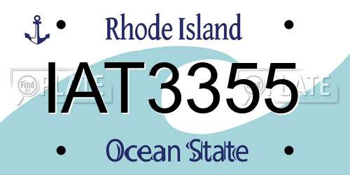 IAT3355 Rhode Island License Plate