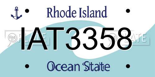 IAT3358 Rhode Island License Plate