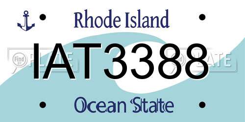 IAT3388 Rhode Island License Plate