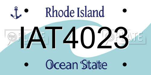 IAT4023 Rhode Island License Plate
