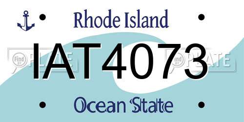 IAT4073 Rhode Island License Plate