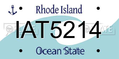 IAT5214 Rhode Island License Plate