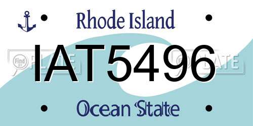 IAT5496 Rhode Island License Plate