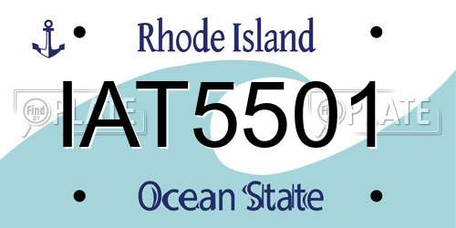 IAT5501 Rhode Island License Plate
