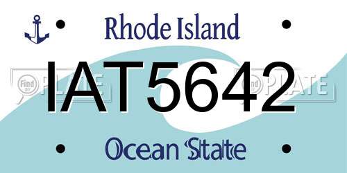IAT5642 Rhode Island License Plate