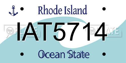IAT5714 Rhode Island License Plate