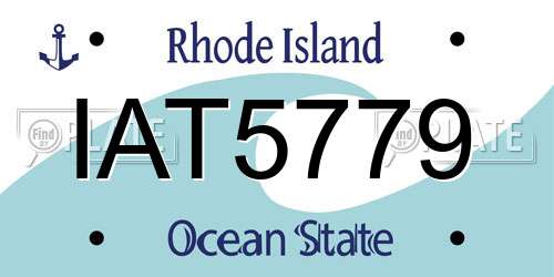 IAT5779 Rhode Island License Plate