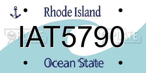 IAT5790 Rhode Island License Plate