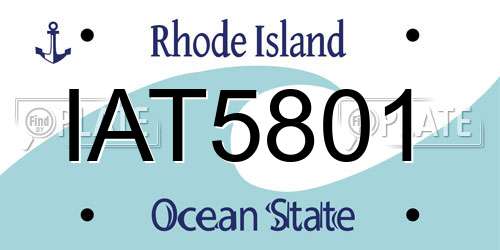 IAT5801 Rhode Island License Plate