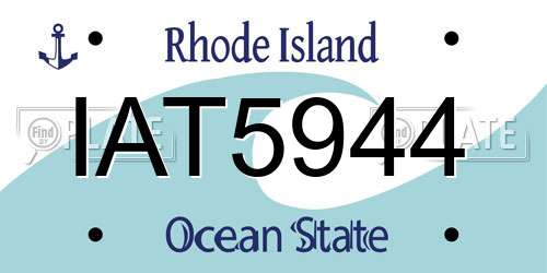 IAT5944 Rhode Island License Plate