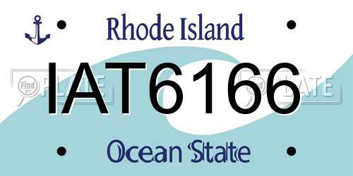 IAT6166 Rhode Island License Plate