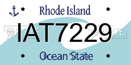 IAT7229 Rhode Island License Plate