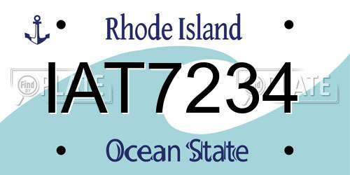 IAT7234 Rhode Island License Plate