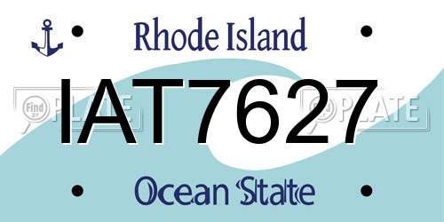 IAT7627 Rhode Island License Plate