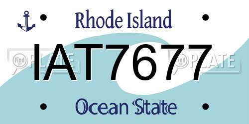 IAT7677 Rhode Island License Plate