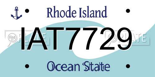IAT7729 Rhode Island License Plate