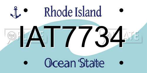 IAT7734 Rhode Island License Plate