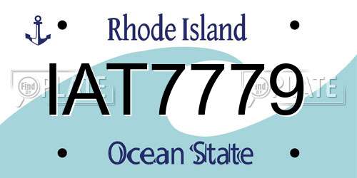 IAT7779 Rhode Island License Plate
