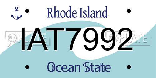 IAT7992 Rhode Island License Plate