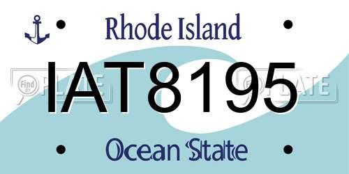IAT8195 Rhode Island License Plate