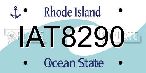 IAT8290 Rhode Island License Plate