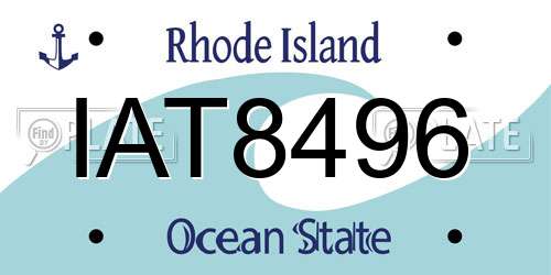IAT8496 Rhode Island License Plate