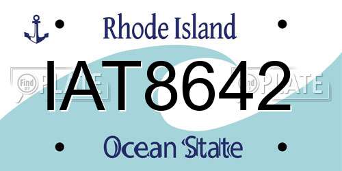 IAT8642 Rhode Island License Plate