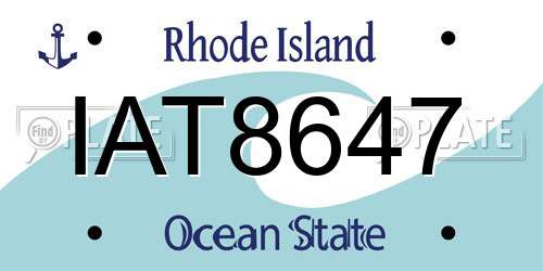 IAT8647 Rhode Island License Plate
