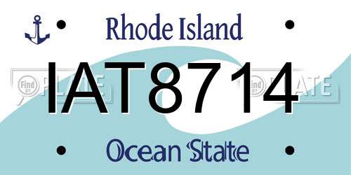 IAT8714 Rhode Island License Plate