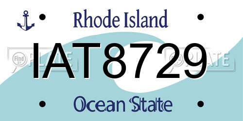 IAT8729 Rhode Island License Plate