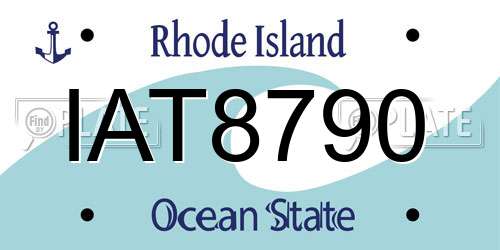 IAT8790 Rhode Island License Plate