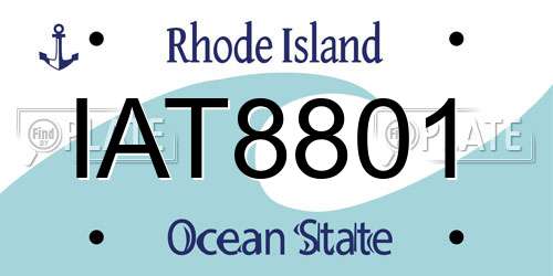 IAT8801 Rhode Island License Plate