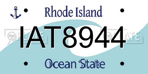 IAT8944 Rhode Island License Plate