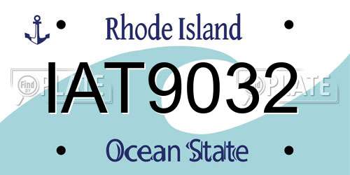 IAT9032 Rhode Island License Plate