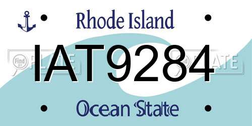 IAT9284 Rhode Island License Plate