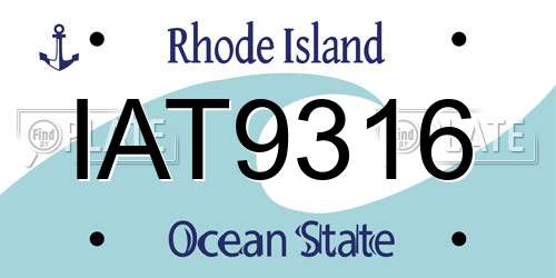 IAT9316 Rhode Island License Plate
