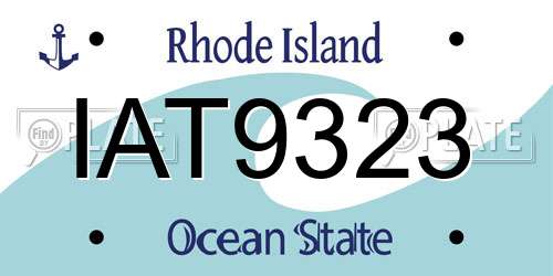 IAT9323 Rhode Island License Plate