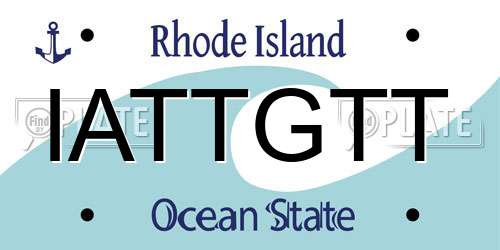 IATTGTT Rhode Island License Plate