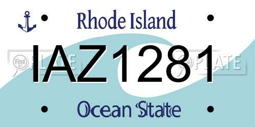 IAZ1281 Rhode Island License Plate