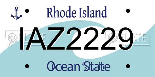 IAZ2229 Rhode Island License Plate