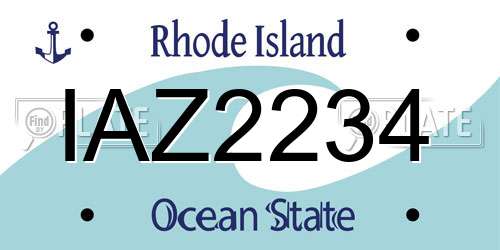IAZ2234 Rhode Island License Plate