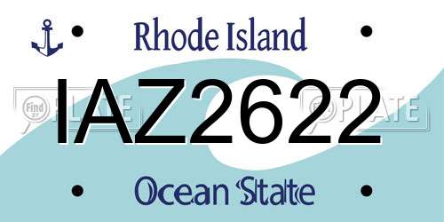 IAZ2622 Rhode Island License Plate