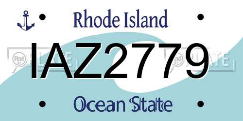IAZ2779 Rhode Island License Plate