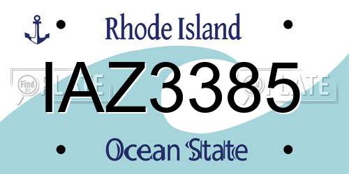 IAZ3385 Rhode Island License Plate