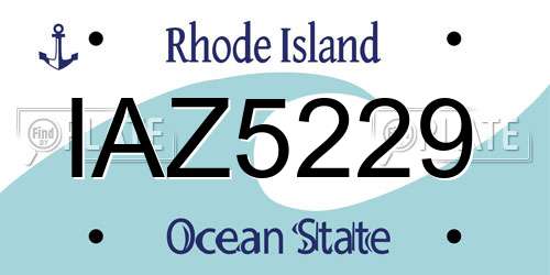 IAZ5229 Rhode Island License Plate