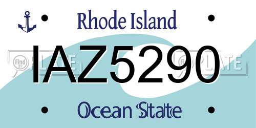 IAZ5290 Rhode Island License Plate