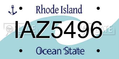 IAZ5496 Rhode Island License Plate