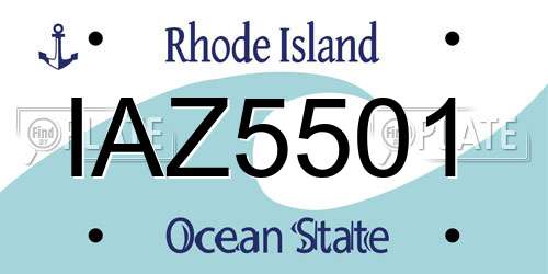 IAZ5501 Rhode Island License Plate