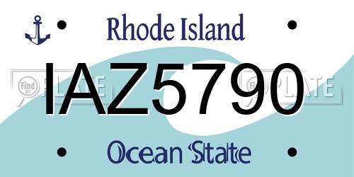 IAZ5790 Rhode Island License Plate
