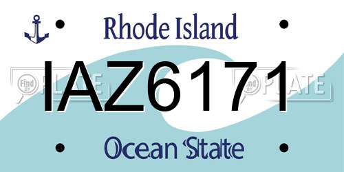 IAZ6171 Rhode Island License Plate
